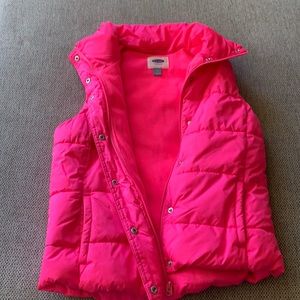 Only navy pink puffer vest